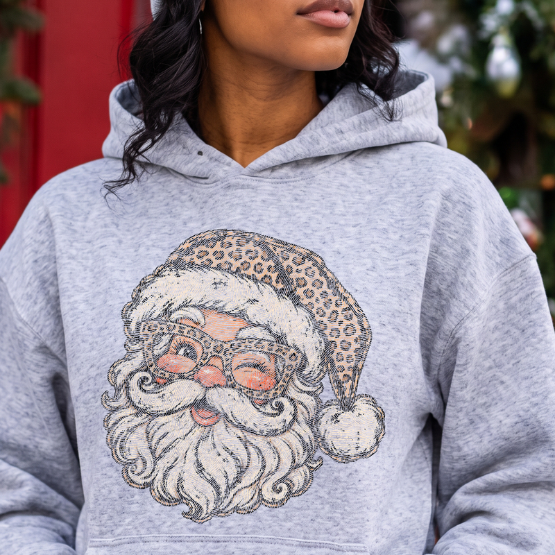 Cool Leopard Santa Retro Winking Christmas - DTF Transfer