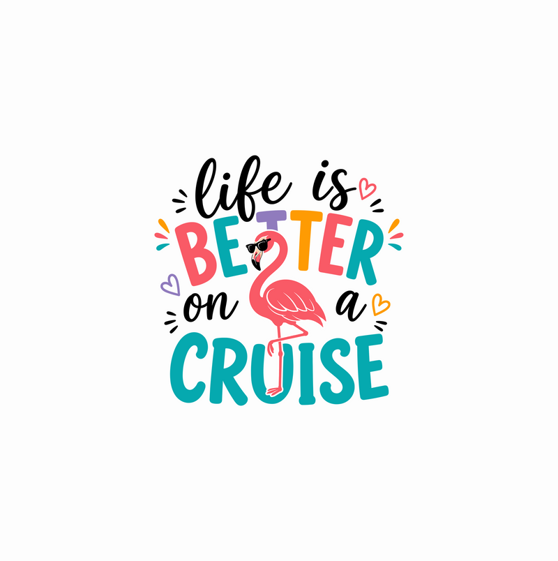 Better Cruise Retro Flamingo Vacation - DTF Transfer