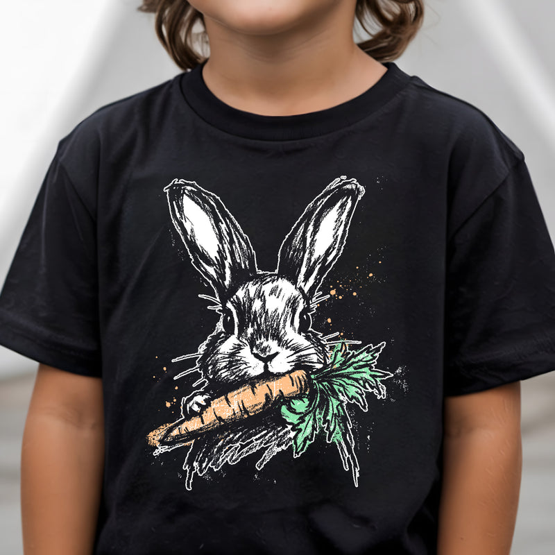 Vintage Line Art Bunny Sketch - DTF Transfer