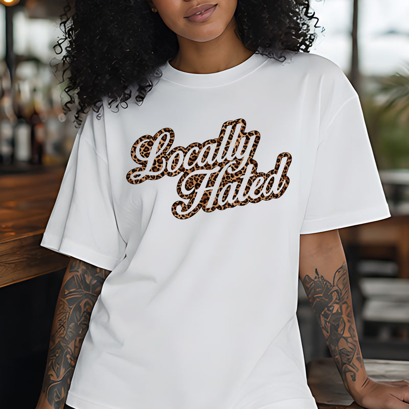 Locally Hated: Leopard Print Cursive - DTF Transfer