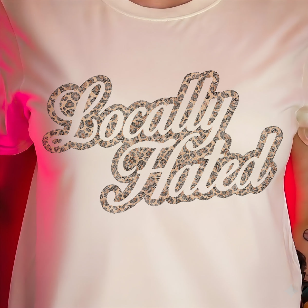 Locally Hated: Leopard Print Cursive - DTF Transfer