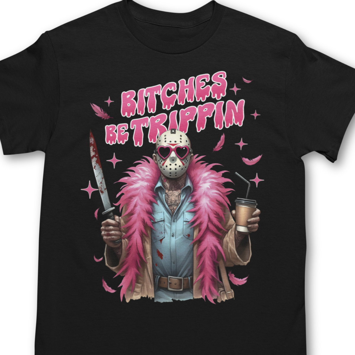 Michael and Jason Halloween Shirts - Just The Tip I Promise & Bi***es Be Trippin