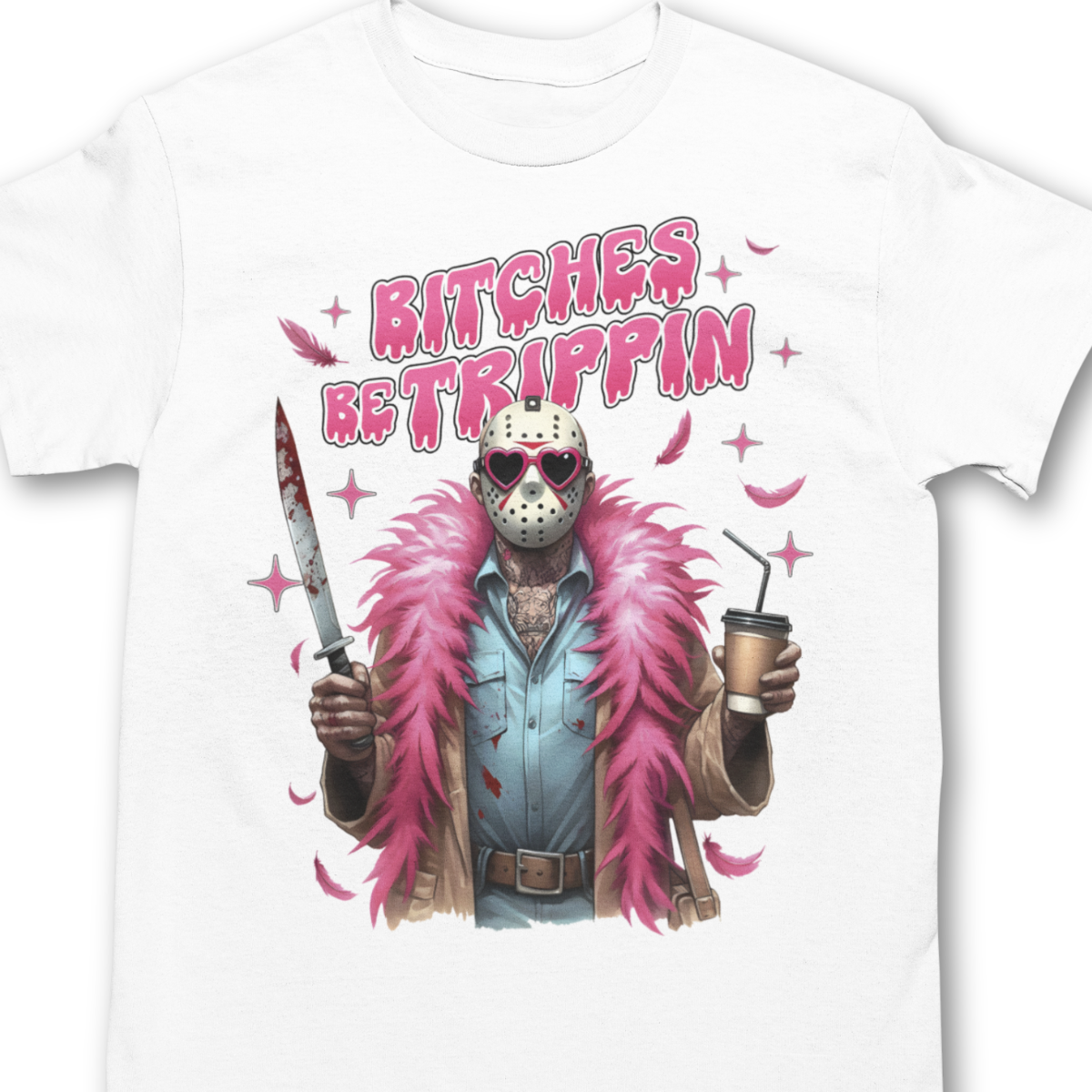 Michael and Jason Halloween Shirts - Just The Tip I Promise & Bi***es Be Trippin