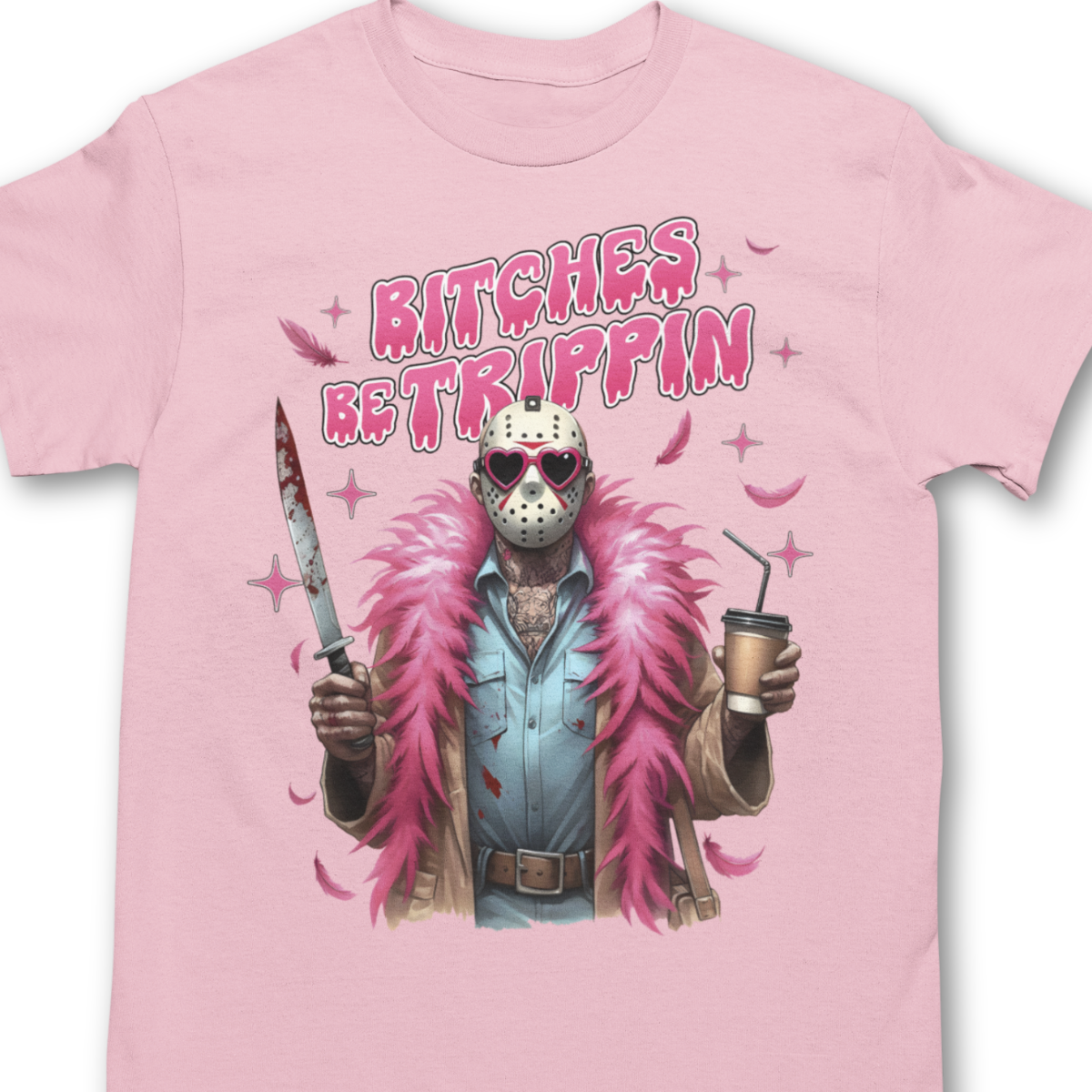 Michael and Jason Halloween Shirts - Just The Tip I Promise & Bi***es Be Trippin
