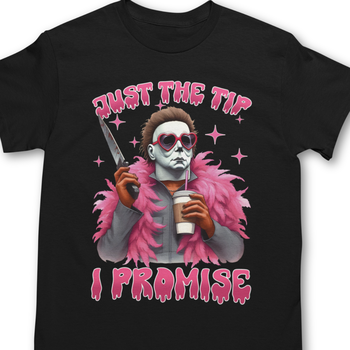 Michael and Jason Halloween Shirts - Just The Tip I Promise & Bi***es Be Trippin
