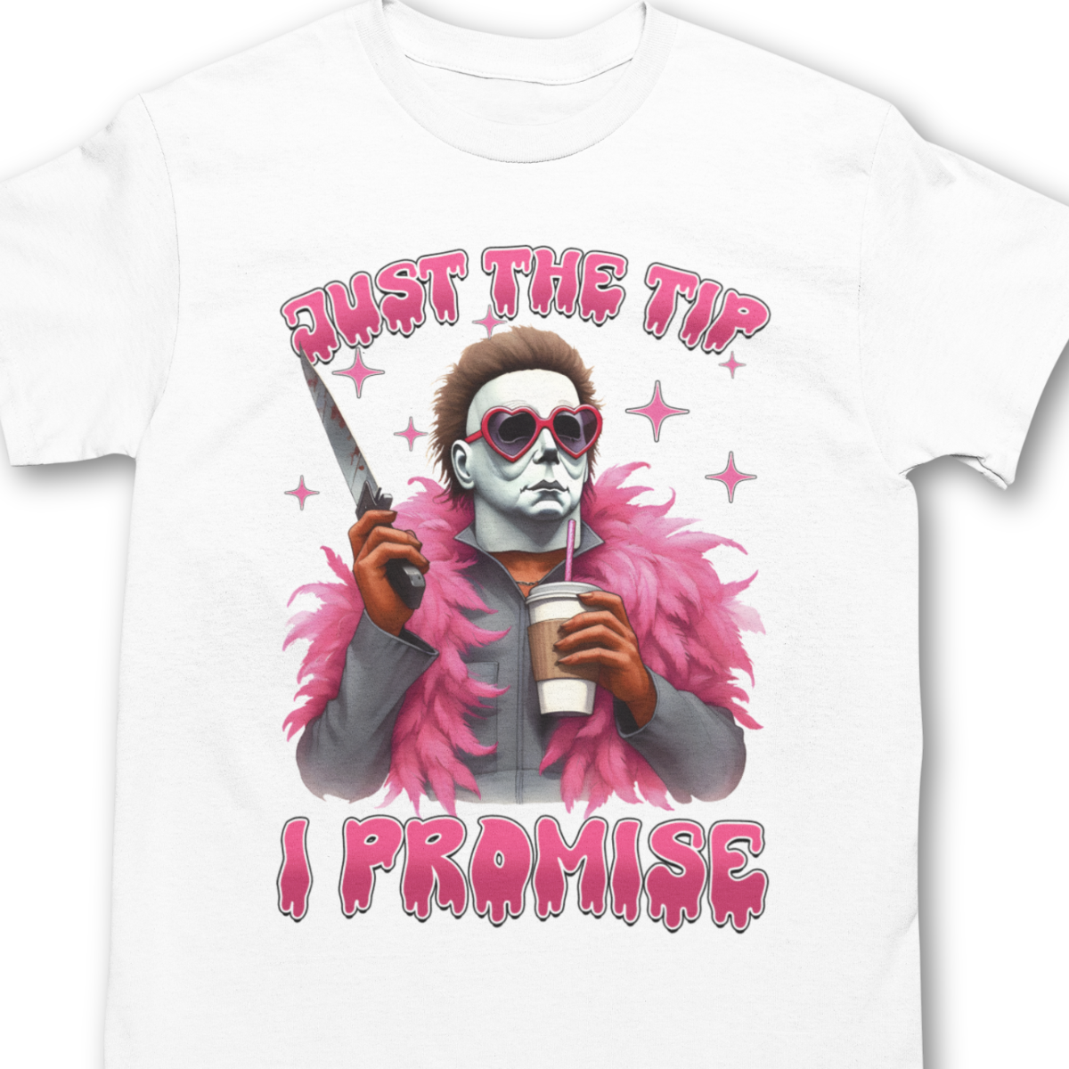 Michael and Jason Halloween Shirts - Just The Tip I Promise & Bi***es Be Trippin
