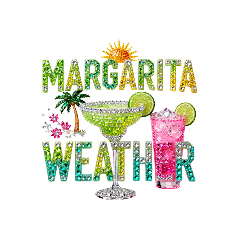 Faux Rhinestone Margarita Weather - DTF Transfer