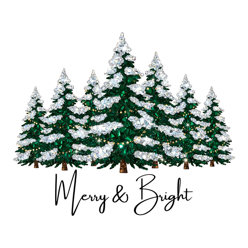 Faux Gemstone: Merry & Bright Trees - DTF Transfer