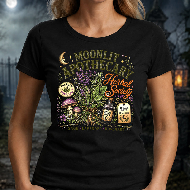 Moonlit Apothecary Herbal Society: Vintage Botanical DTF Transfer
