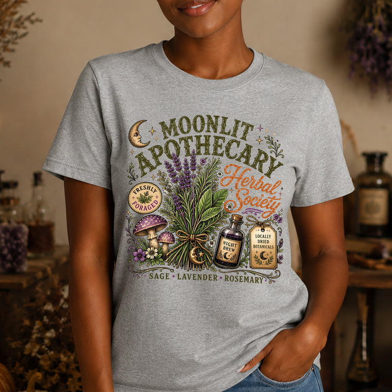Moonlit Apothecary Herbal Society: Vintage Botanical DTF Transfer