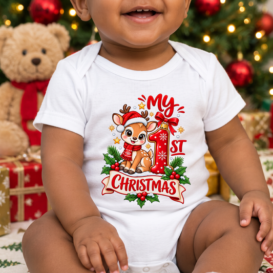 My 1st Christmas Baby Reindeer Sweet Holiday Ornament - DTF Transfer