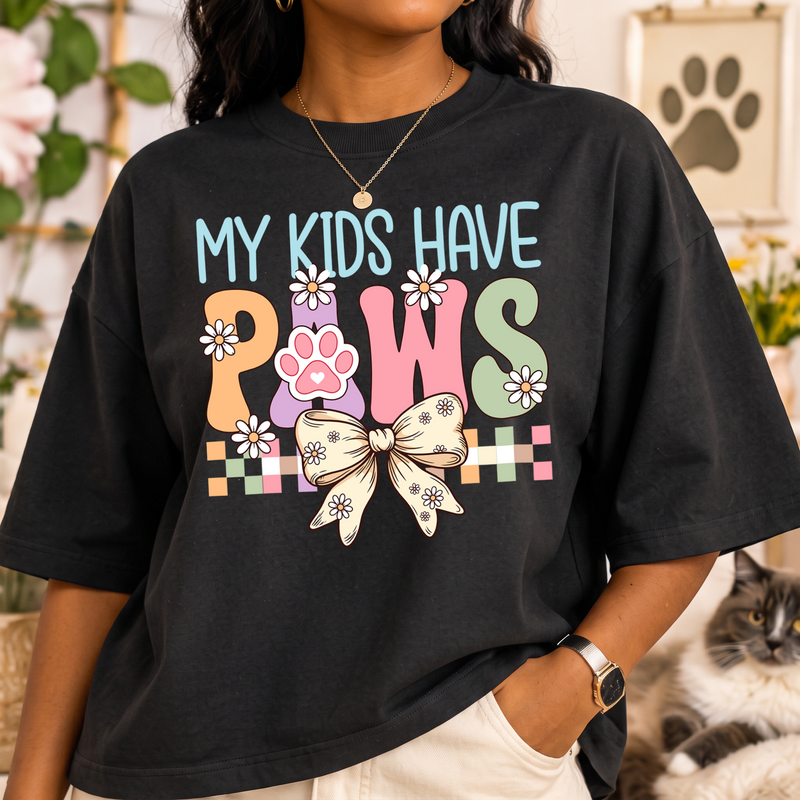 My Kids Have Paws Pastel Coquette Daisy - DTF Transfer