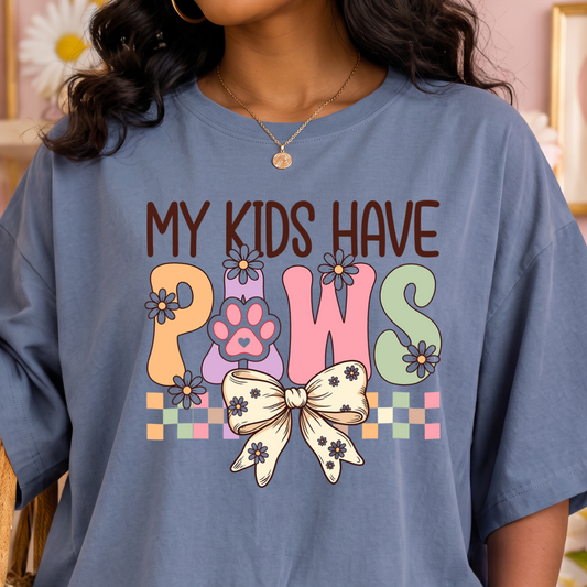 My Kids Have Paws Pastel Coquette Daisy - DTF Transfer