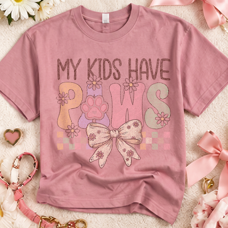 My Kids Have Paws Pastel Coquette Daisy - DTF Transfer