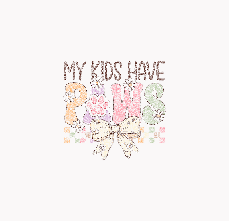 My Kids Have Paws Pastel Coquette Daisy - DTF Transfer
