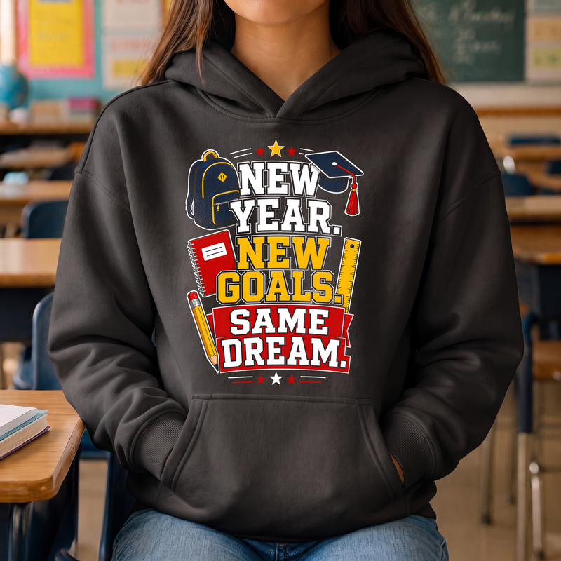 New Year, New Goals Academic Varsity  - DTF Transfer