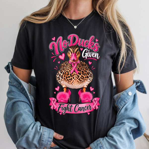 No Ducks Given Fight Cancer: Sassy Leopard Duck Awareness - DTF Transfer