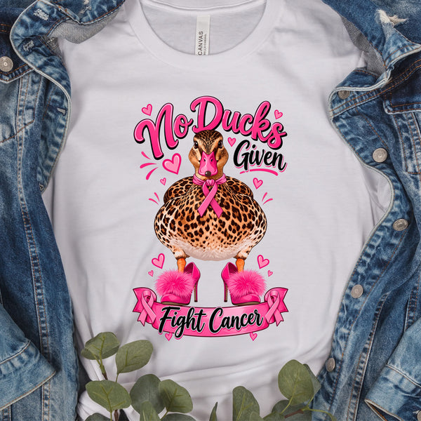 No Ducks Given Fight Cancer: Sassy Leopard Duck Awareness - DTF Transfer