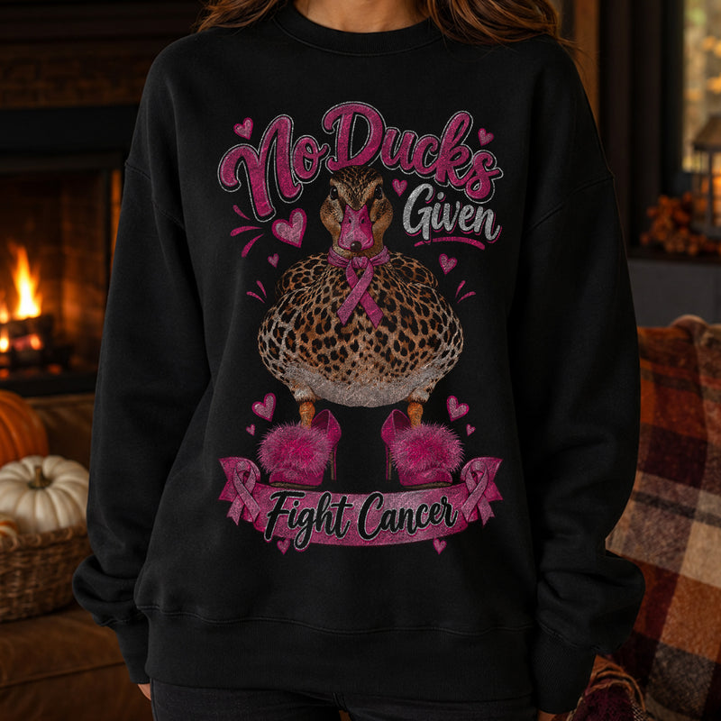 No Ducks Given Fight Cancer: Sassy Leopard Duck Awareness - DTF Transfer