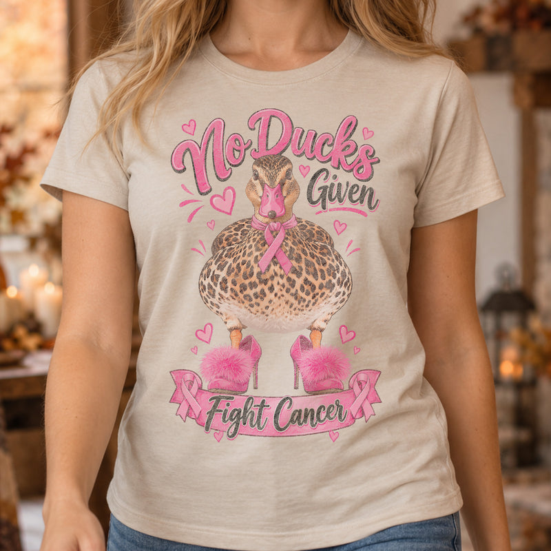No Ducks Given Fight Cancer: Sassy Leopard Duck Awareness - DTF Transfer