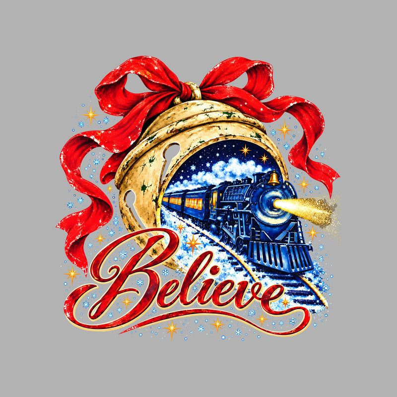 Believe Christmas Train & Jingle Bell - DTF Transfer