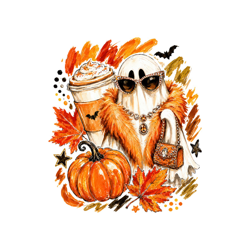 Boujee Autumn Ghost Glam Pumpkin Spice - DTF Transfer