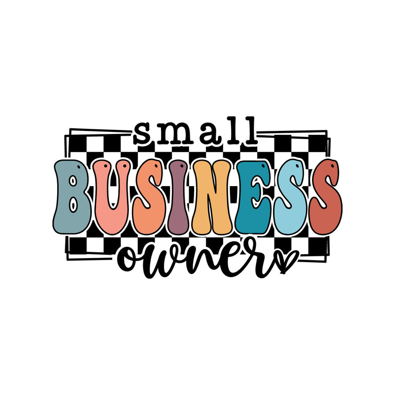 Retro Checked Small Business Owner - DTF Transfer