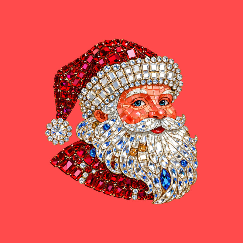 Classic Faux Gemstone Santa - DTF Transfer