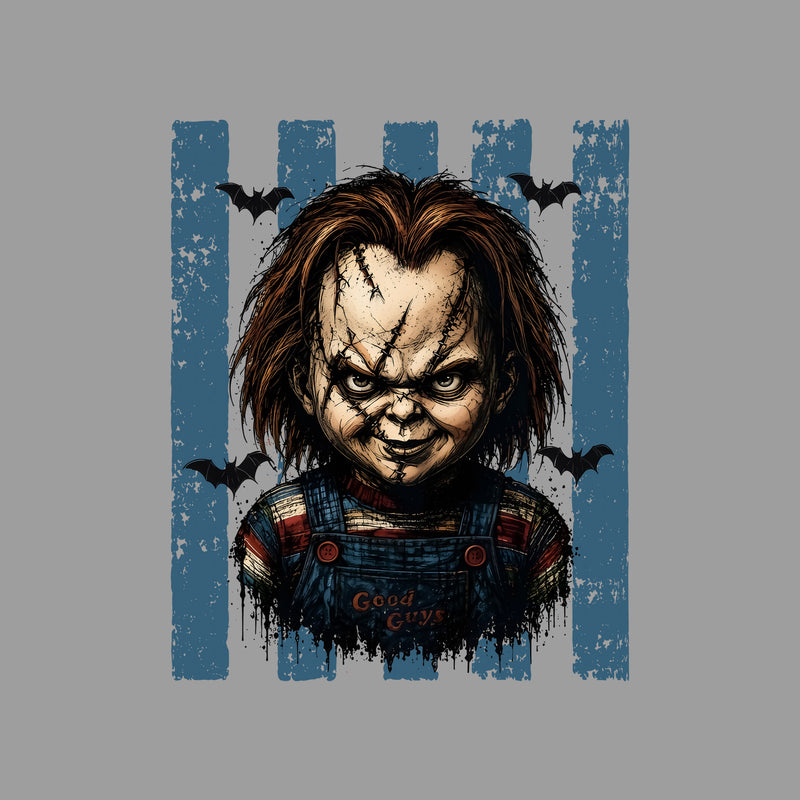 Striped With Bats - Chucky - DTF Transfer