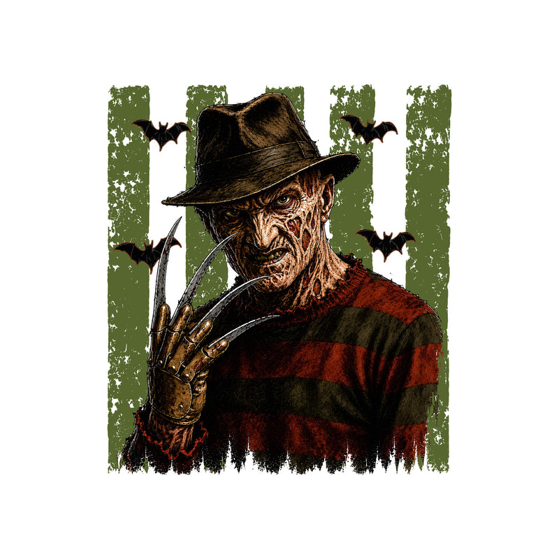 Striped With Bats: Freddy Krueger - DTF Transfer