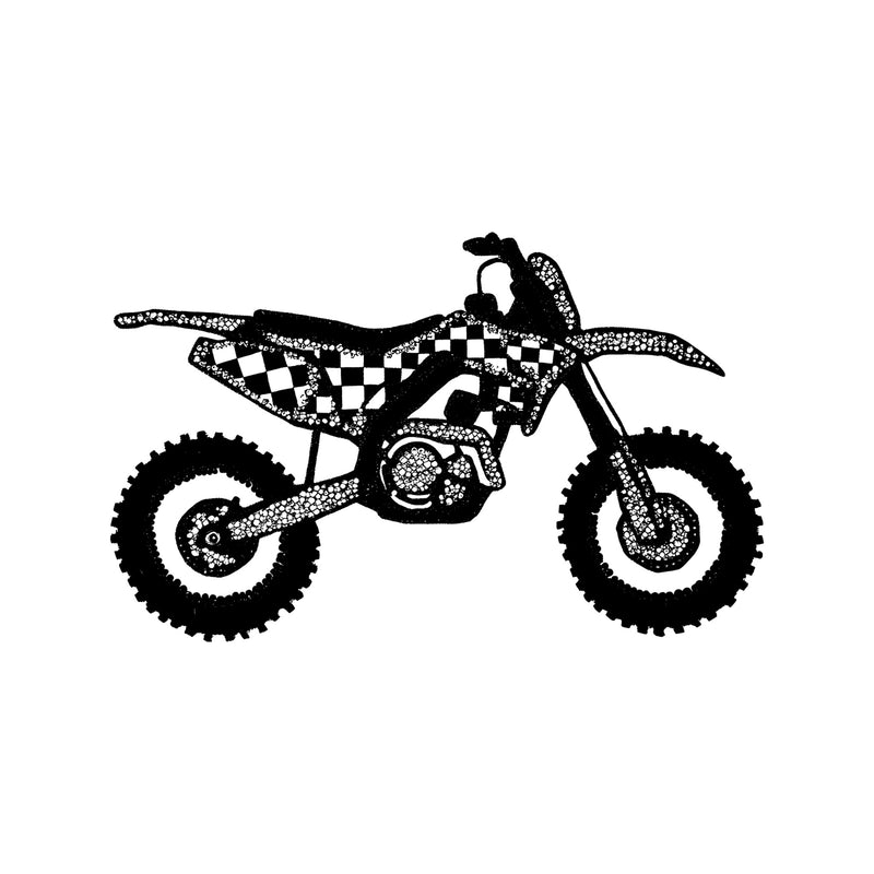 Faux Rhinestone Dirt Bike - DTF Transfer
