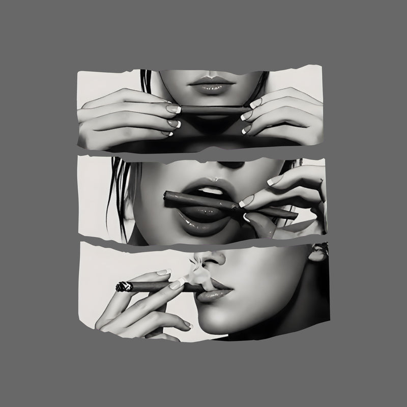 Roll, Lick, Smoke - Girl Rolling Blunt - DTF Transfer