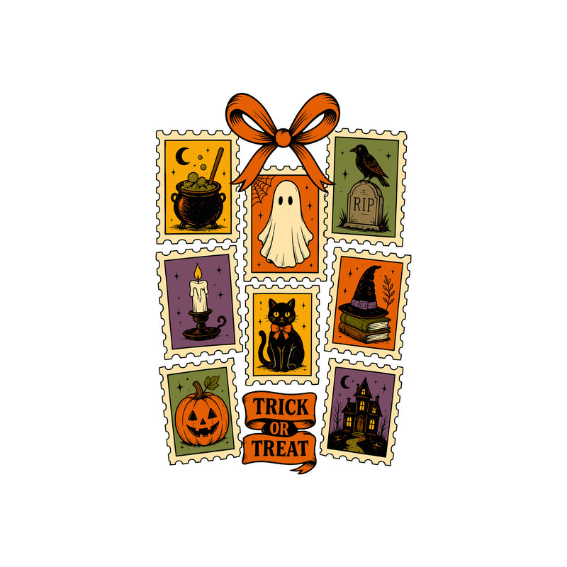 Vintage Halloween Stamps - DTF Transfer