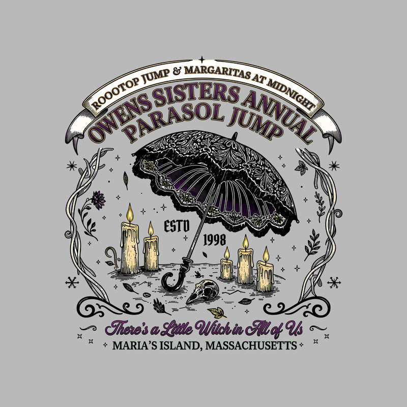 Owens Sisters Annual Parasol Jump: Practical Magic Vintage Witchy DTF Transfer