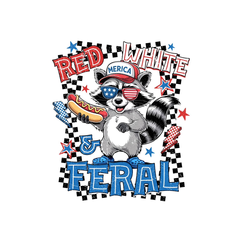 Red, White & Feral - DTF Transfer