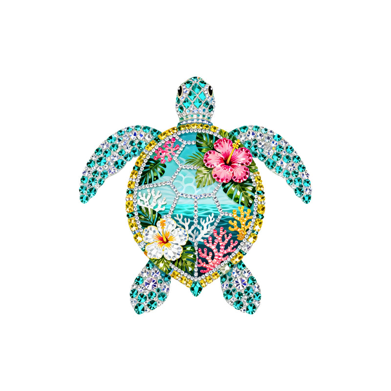 Faux Rhinestone Glimmering Sea Turtle - DTF Transfer