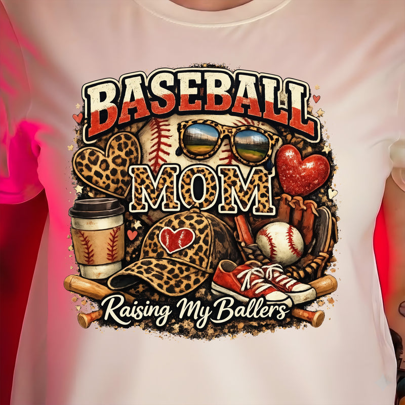 Ballpark Chic Leopard Baseball Mom - DTF Transfer