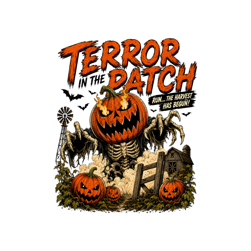 Terror In the Patch - Pumpkin Monster - DTF Transfer