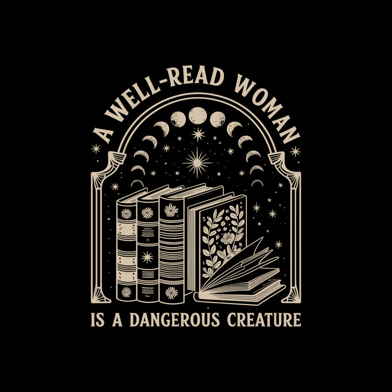 A Well-Read Woman Is A Dangerous Creature: Celestial Bookworm - DTF Transfer