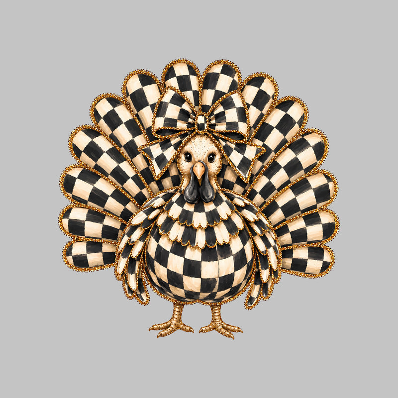 Checkered Preppy Turkey - DTF Transfer