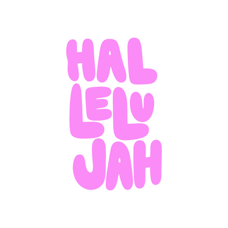 Hallelujah Retro Bubble Text - DTF Transfer
