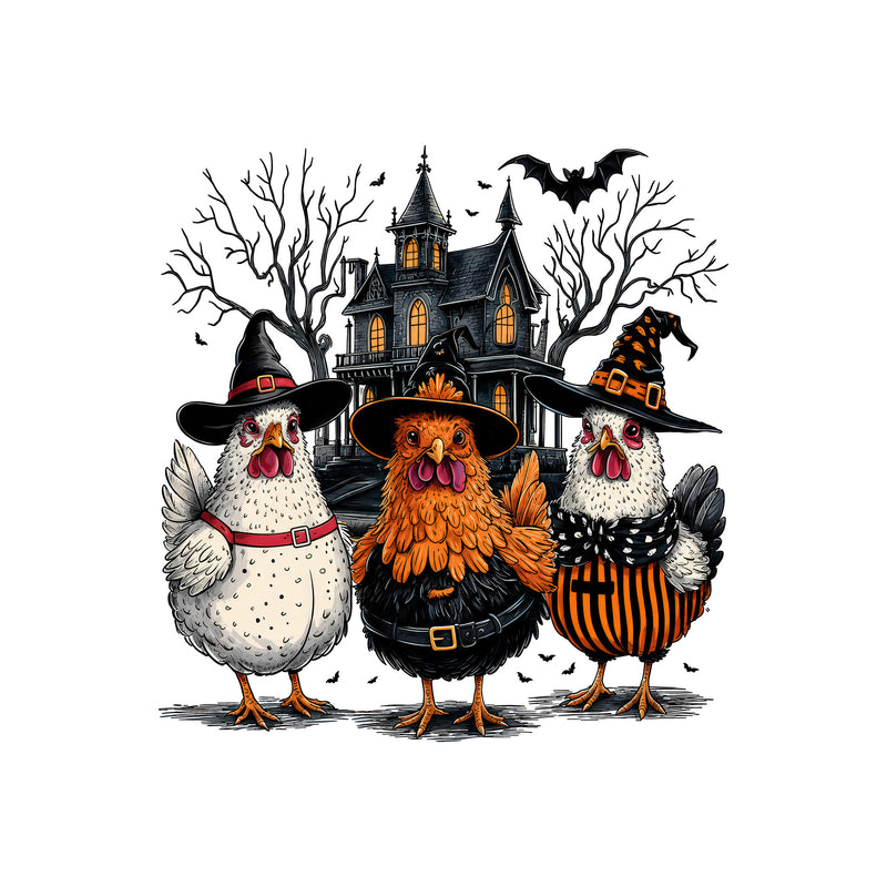 Spooky Witch Chickens - DTF Transfer