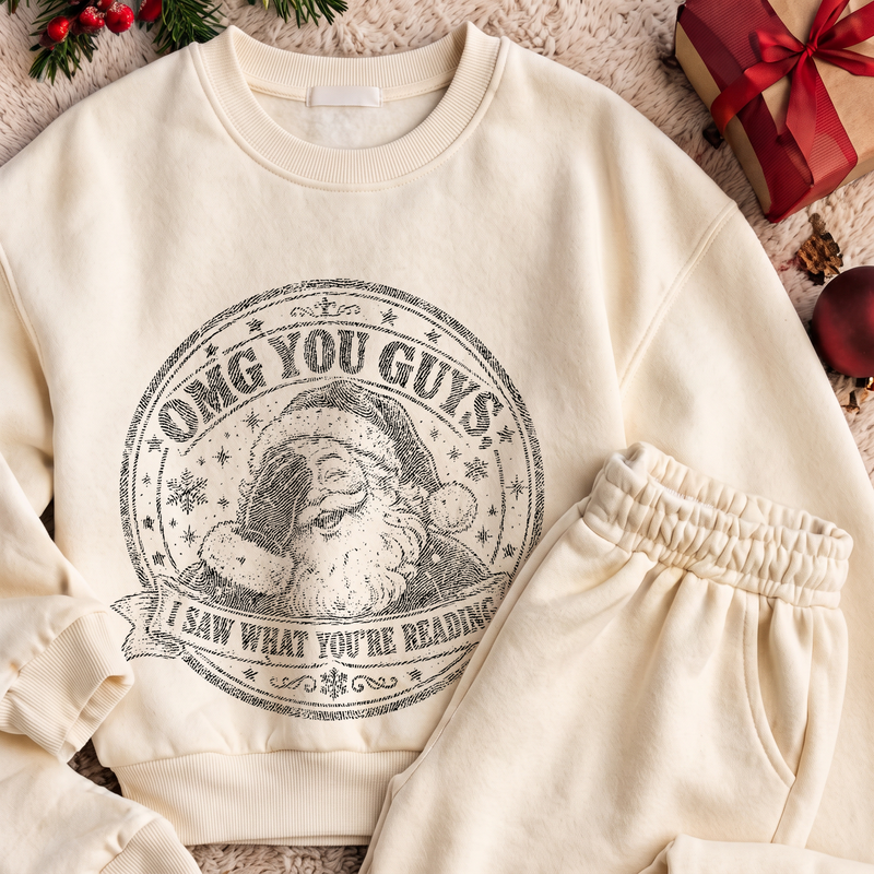 OMG You Guys, I Saw What You're Reading Facepalm Santa - DTF Transfer