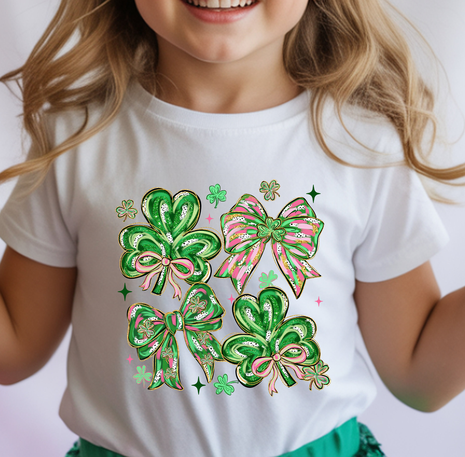 Brush Stroke Clovers And Bows - DTF Transfer