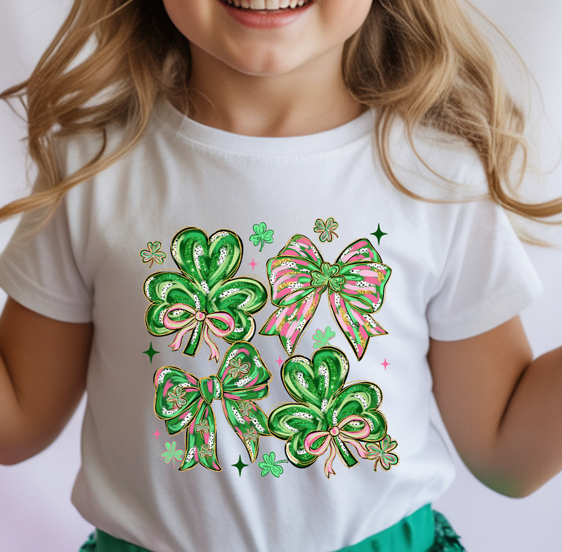 Brush Stroke Clovers And Bows - DTF Transfer