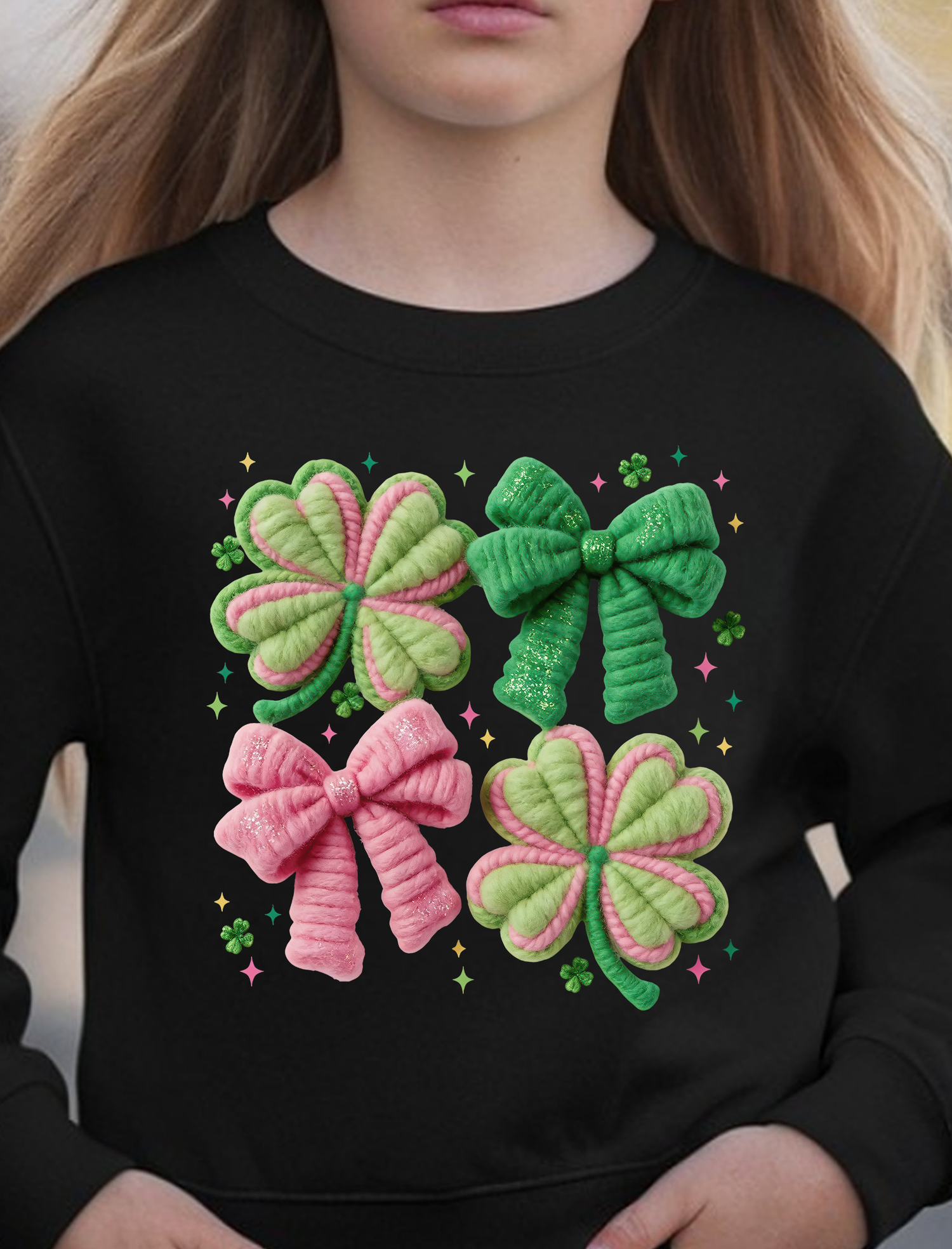 Knit Bows And Shamrocks - DTF Transfer