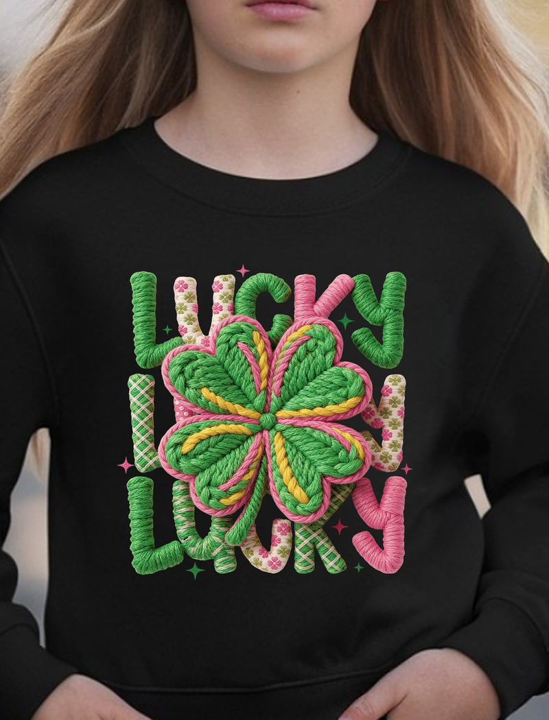 Faux Knit - Stacked Lucky - DTF Transfer