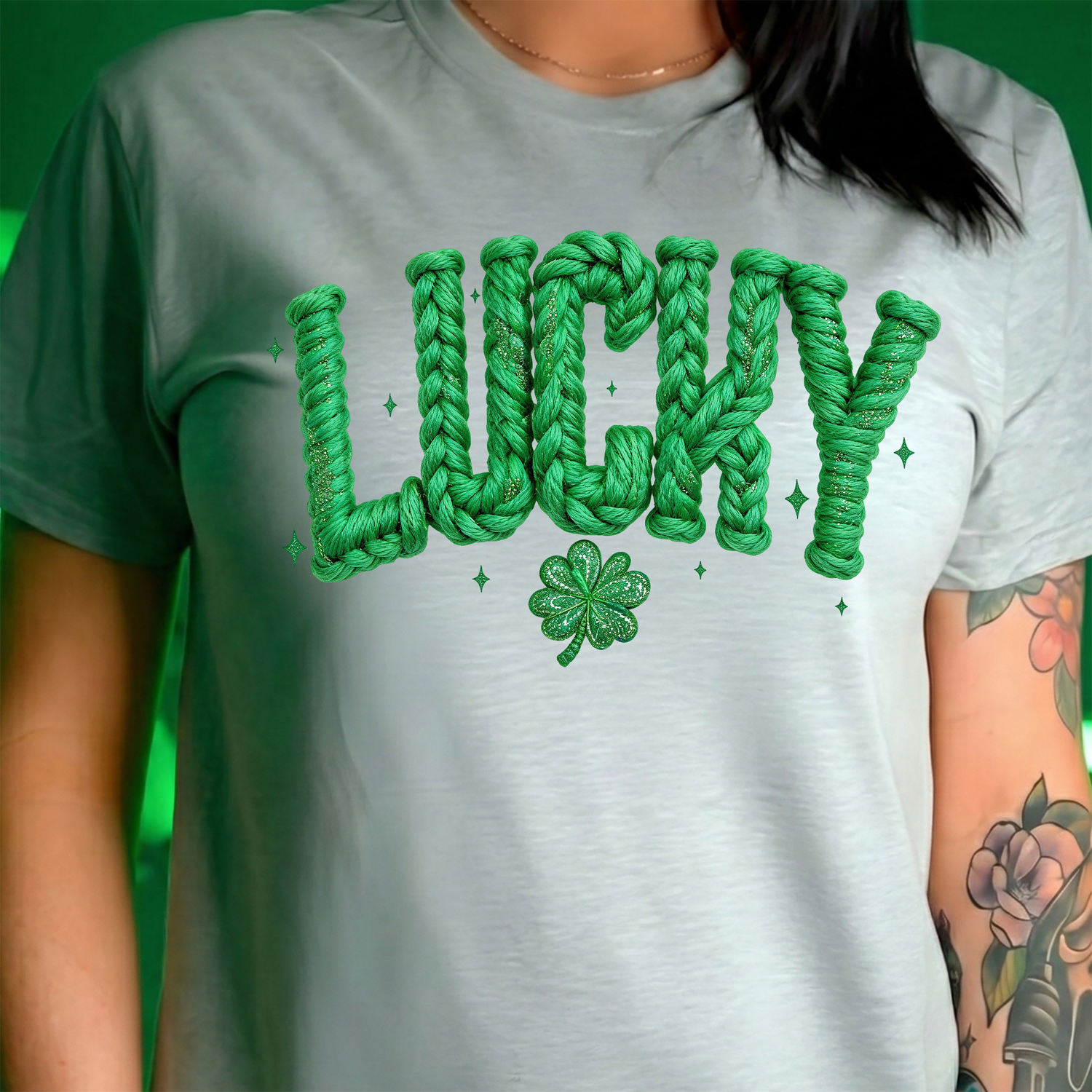 Faux Braided - Lucky And Clover - DTF Transfer