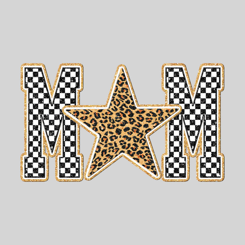 Checkered Star Mom - DTF Transfer