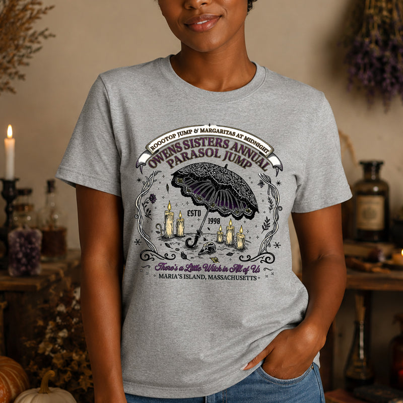 Owens Sisters Annual Parasol Jump: Practical Magic Vintage Witchy DTF Transfer